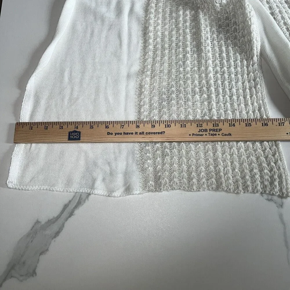 Women's Ivory Cream Back Country Soft Crochet Knit Boho Scarf Winter Sundry NWT